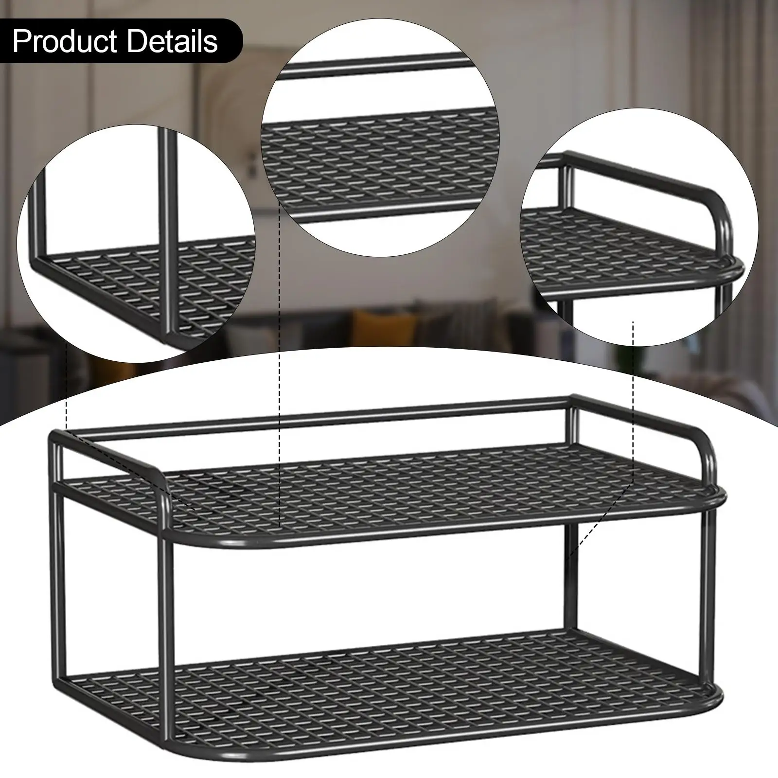 Router Shelf Wall Rack Multifunctional Sturdy Double Layer Wall Shelf Rack for Bedroom TV Accessories DVD Player