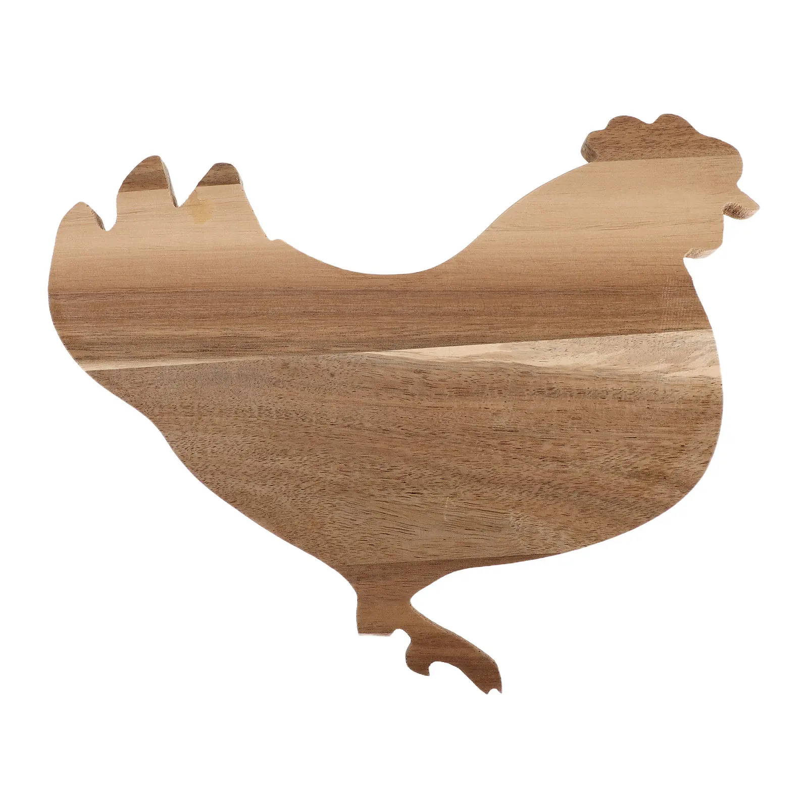 Acacia Wood Rooster Shaped Cutting Board Decorative Wooden Serving Tray Easter Holiday Fruit Snack Platter Kitchen Party