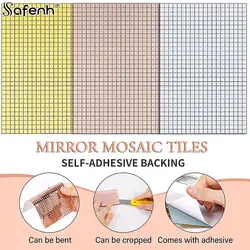 Silver/golden/rose gold DIY Self-Adhesive Mini Square Acrylic Wall Sticker Mirrors Mosaic Tiles Disco Mirror TilesStickers Craft