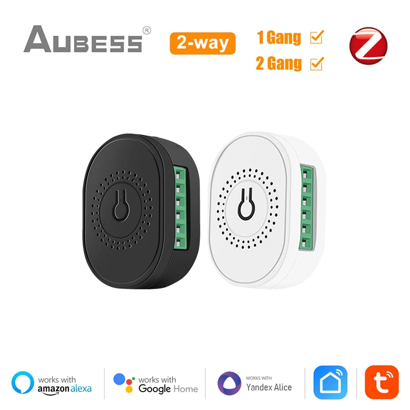 

Tuya Zigbee 16A Mini Smart Switch No Neutral Wire Support 1/2 Gang Smart Home Support 2-way Switch Work With Alexa Google home