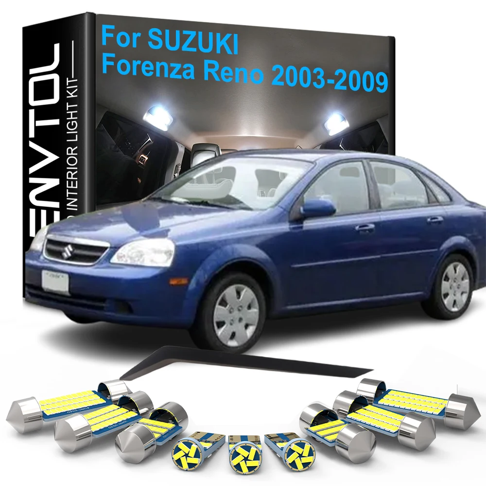 

10 шт. светодиодные внутренние фонари Canbus для Suzuki Forenza Reno 2003 2004 2005 2006 2007 2008 2009 купольные лампы багажника номерного знака