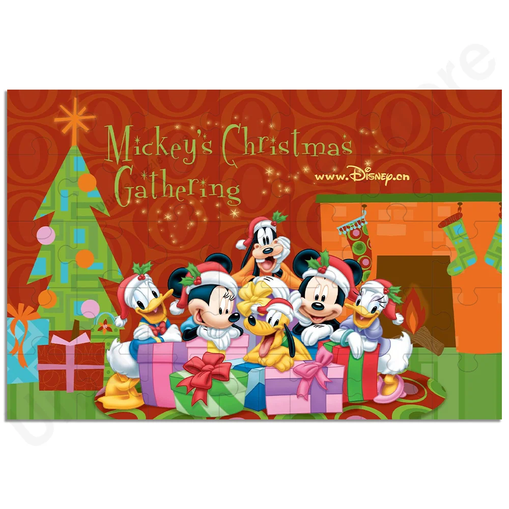 Christmas Mickey Mouse Donald Duck Mini Puzzles for Kids Disney Jigsaw Puzzles Children Education Toy New Year Gifts for Adults