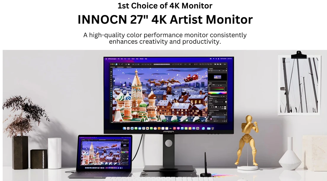 INNOCN 27C1U-D 27-дюймовый IPS-экран 60 Гц 3840*2160 DCP3 Дисплей HDMI+DP+Type-C 65 Вт+динамик Монитор HDR400 4K