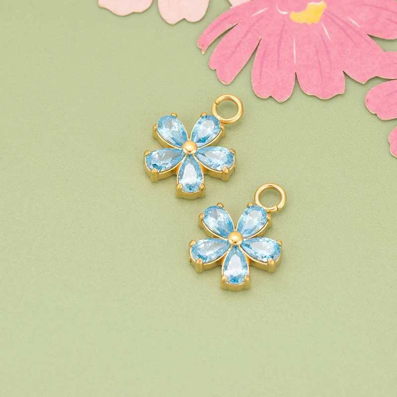 assoonas, 4 Stück/Set, MI70, wasserdichte Schmuckaccessoires, 316L-Edelstahl, Zirkonia, Anhänger, Schmuckzubehör, DIY-Anhänger – Detail 7