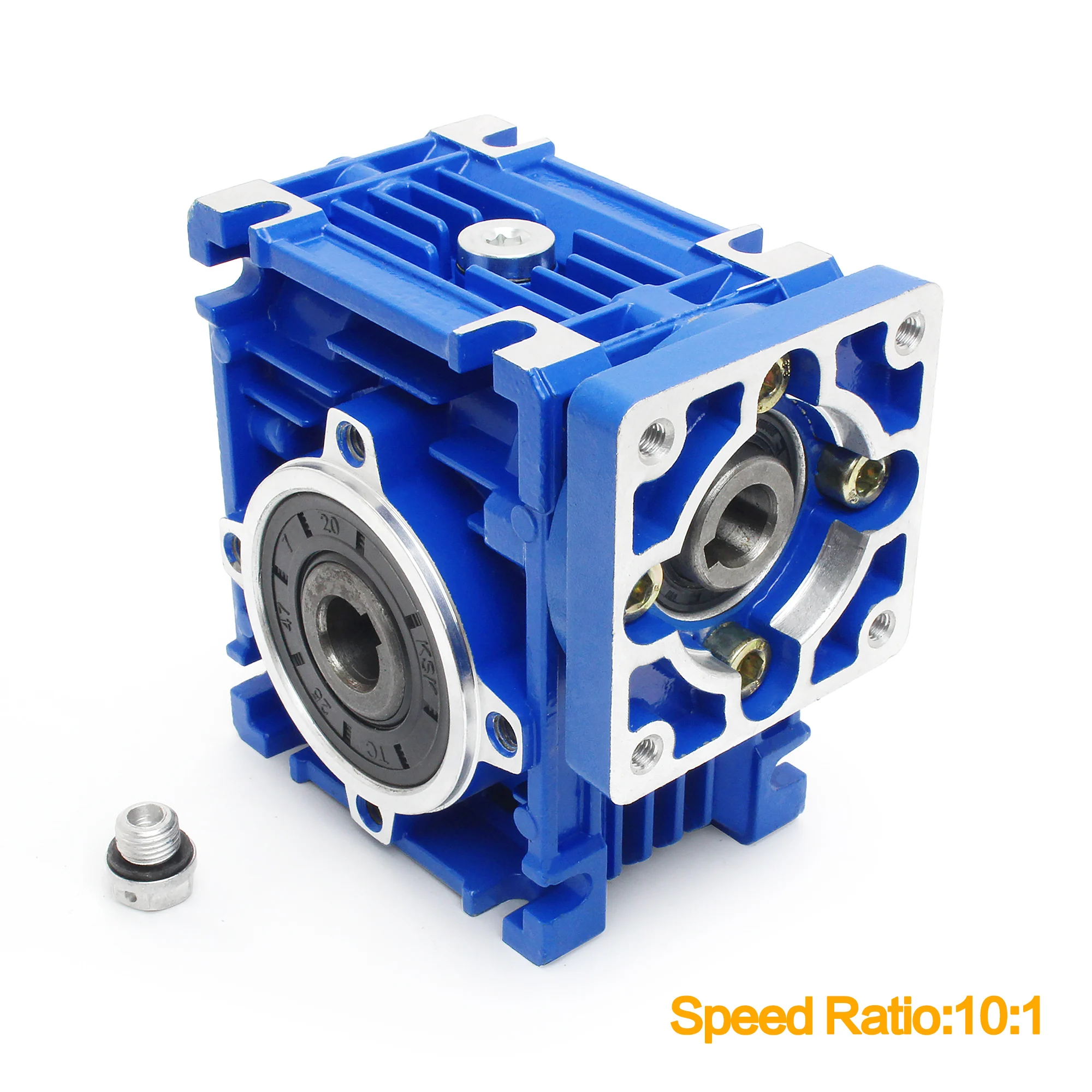 NEMA23-reductor de engranaje helicoidal de Motor NMRV030, caja de cambios de alto Torque, entrada de 11mm, salida de 14mm, relación de engranaje 5:1/7,5: 1/10:1/80:1