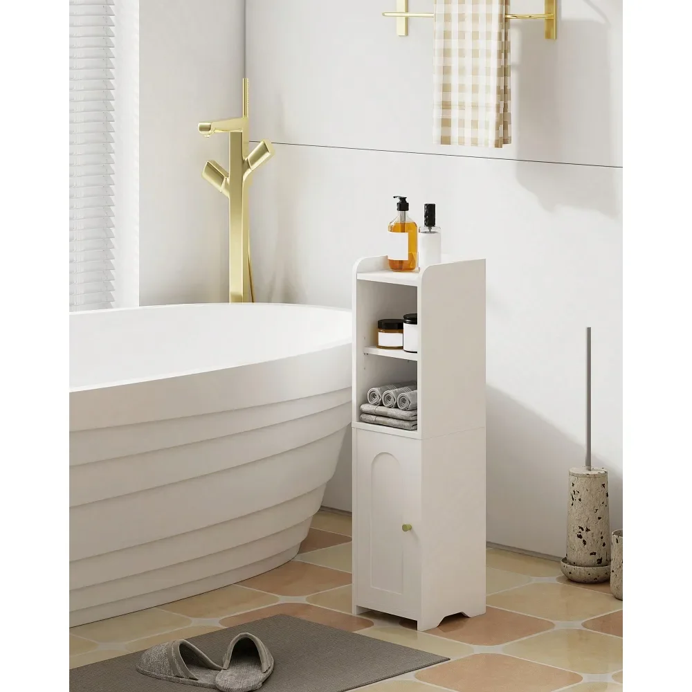 

Bathroom Storage Cabinet, Corner Floor Cabinet With Doors And Adjustable Shelf, Narrow Toilet Paper Cabinets, Bathroom Organize