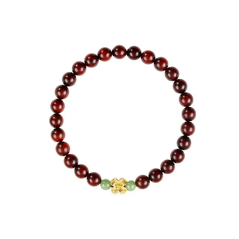 Authentic Natural High Density Indian Small Leaf Rosewood Bracelets Unisex Sandalwood Wooden Couple Bracelets Gifts