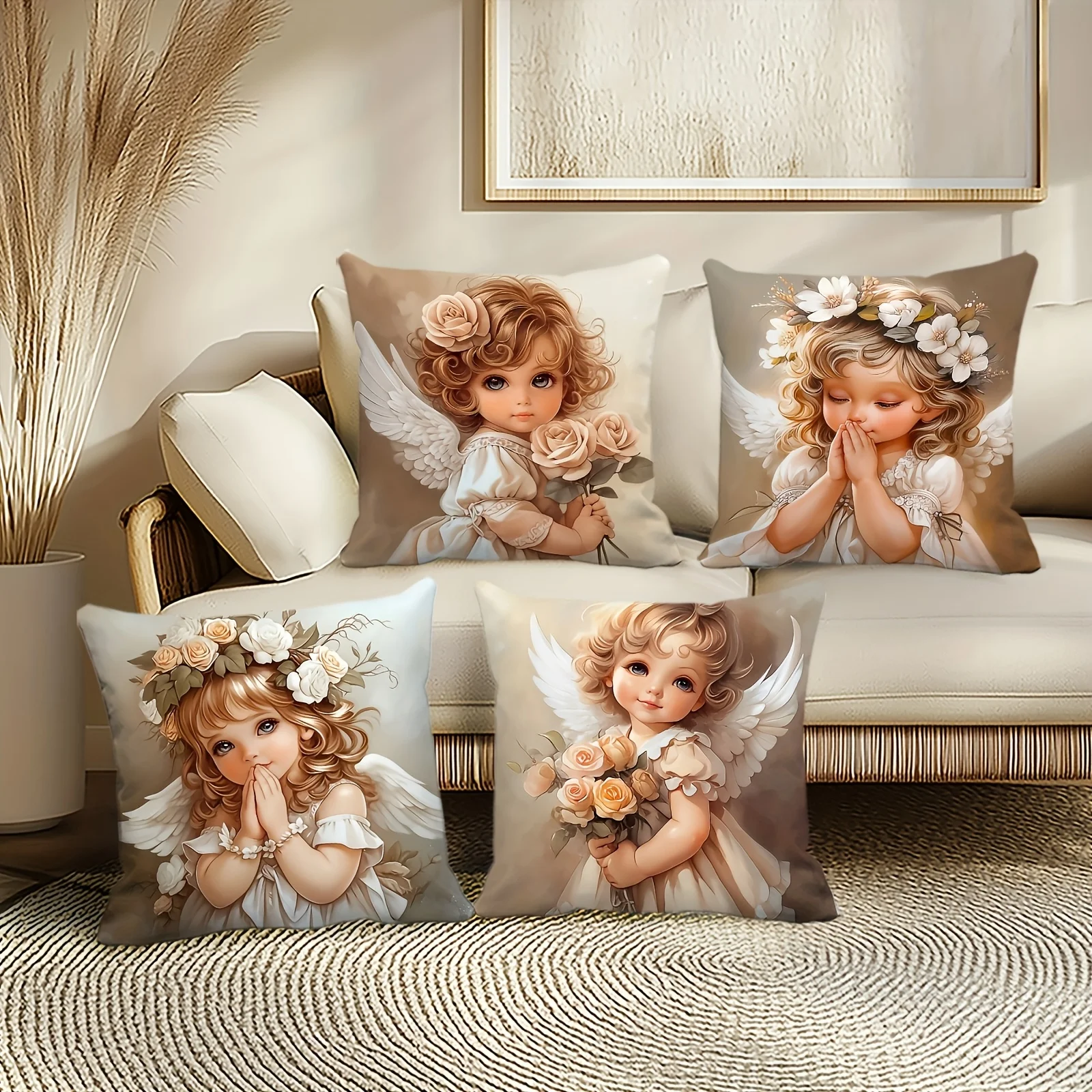 Baby Nursery Cushion - 1 Buah Sarung Bantal Sayap Bunga