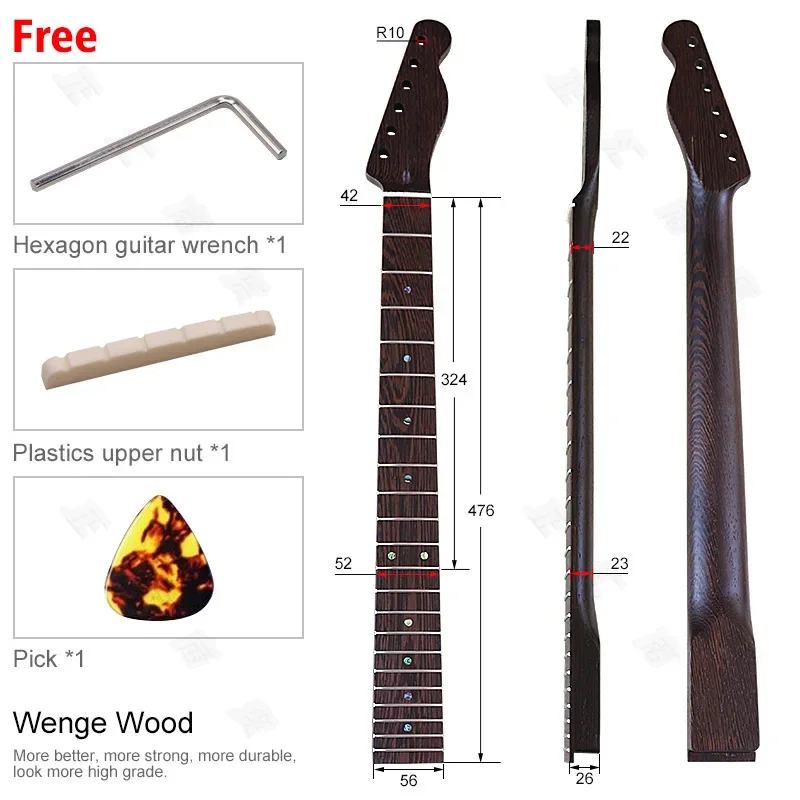 Electric Guitar TL Neck Chicken Wing Wood Neck 22 Frets 6 String Guitar Handle Modified DIY Musical Instrument Accessories