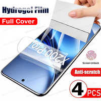 4PC Hydrogel Film For VIVO X200 S30 Pro Mini X100 Ultra X90 X80 X60 X70 Pro Plus Screen Protector For VIVO V50 V40 Pro Not Glass