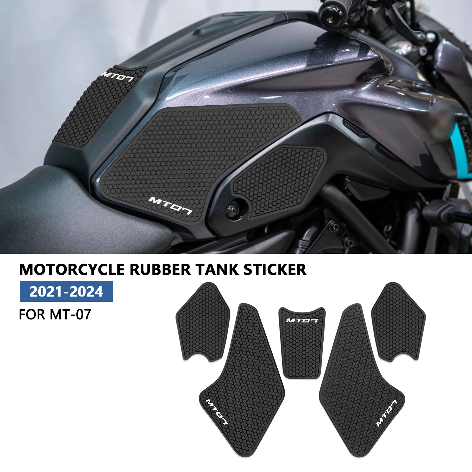 Motorcycle fuel tank traction pads anti-slip stickers fuel tank knee pads protection pads for MT07 mt07 2021-2024 fuel tank stic