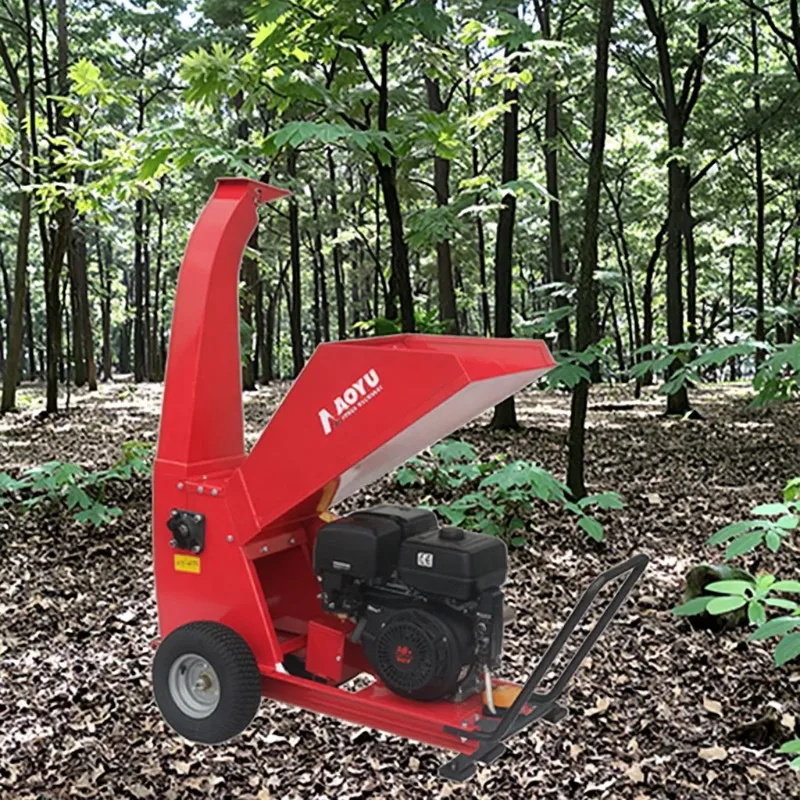 AYS6500E-B 15HP Wood Chipper Machine 100mm Branch Shredder Heavy Duty Durable for Forestry Garden Farm Industrial