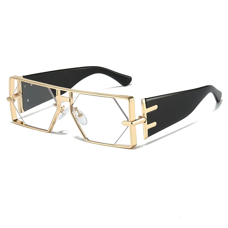 الجوف خارج إطار مربع النظارات الشمسية للنساء الرجال القيادة مستطيل نظارات شمسية موضة خمر تصميم الذكور الإناث النظارات 2025