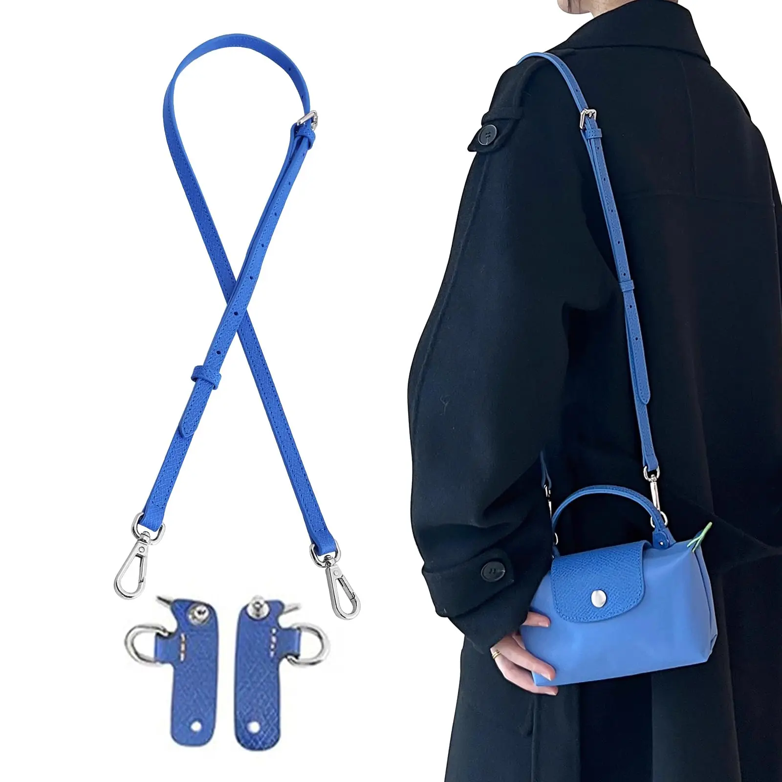 

HOLIN Leather Bag Shoulder Strap Replacement Cross body Adjustable Conversion Kit Fit for Mini Pouch