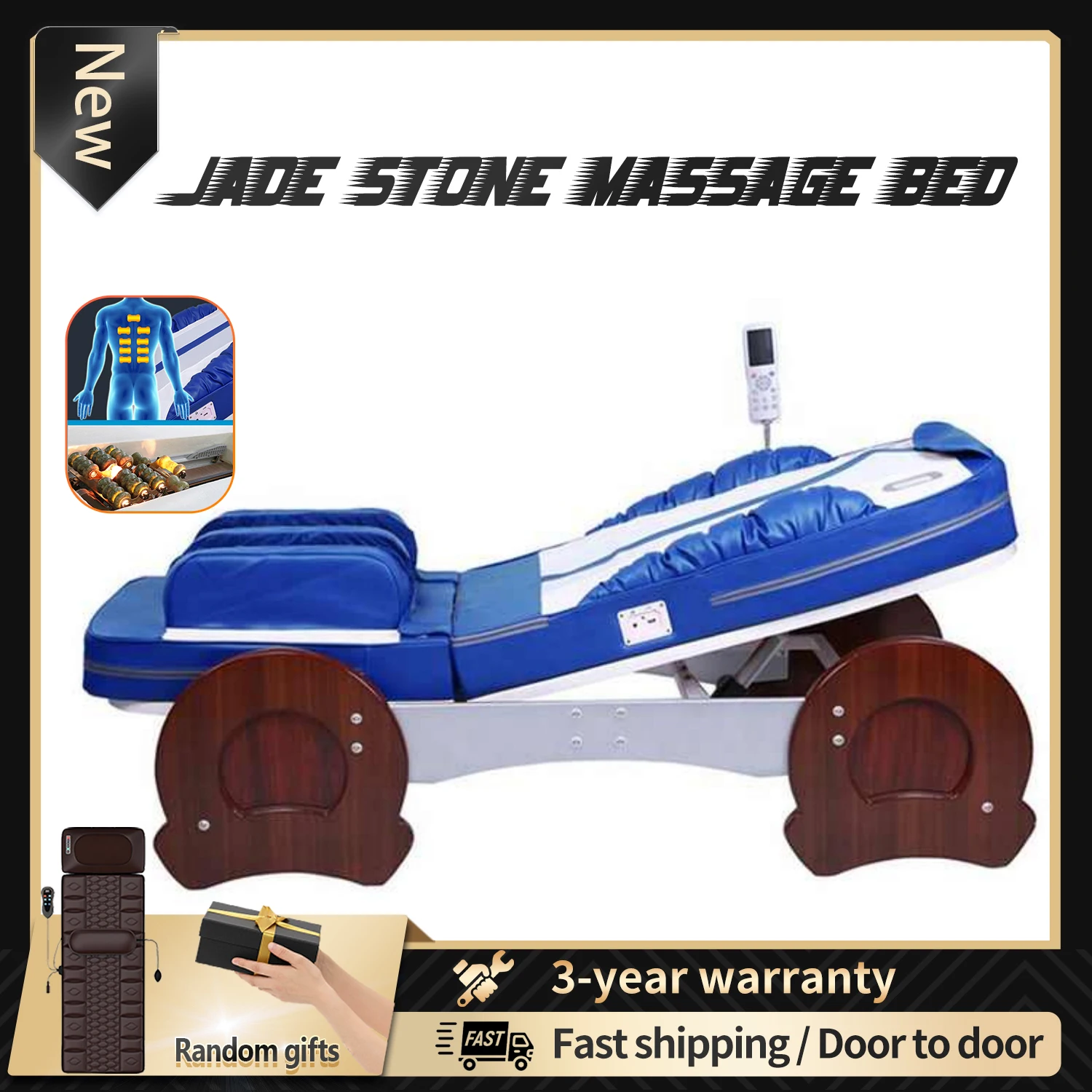 

2025 Luxury Jade Therapy Massage bed Electric Jade Roller Massage Table V3 full body Jade Massage Bed heat music 3 Year Warranty