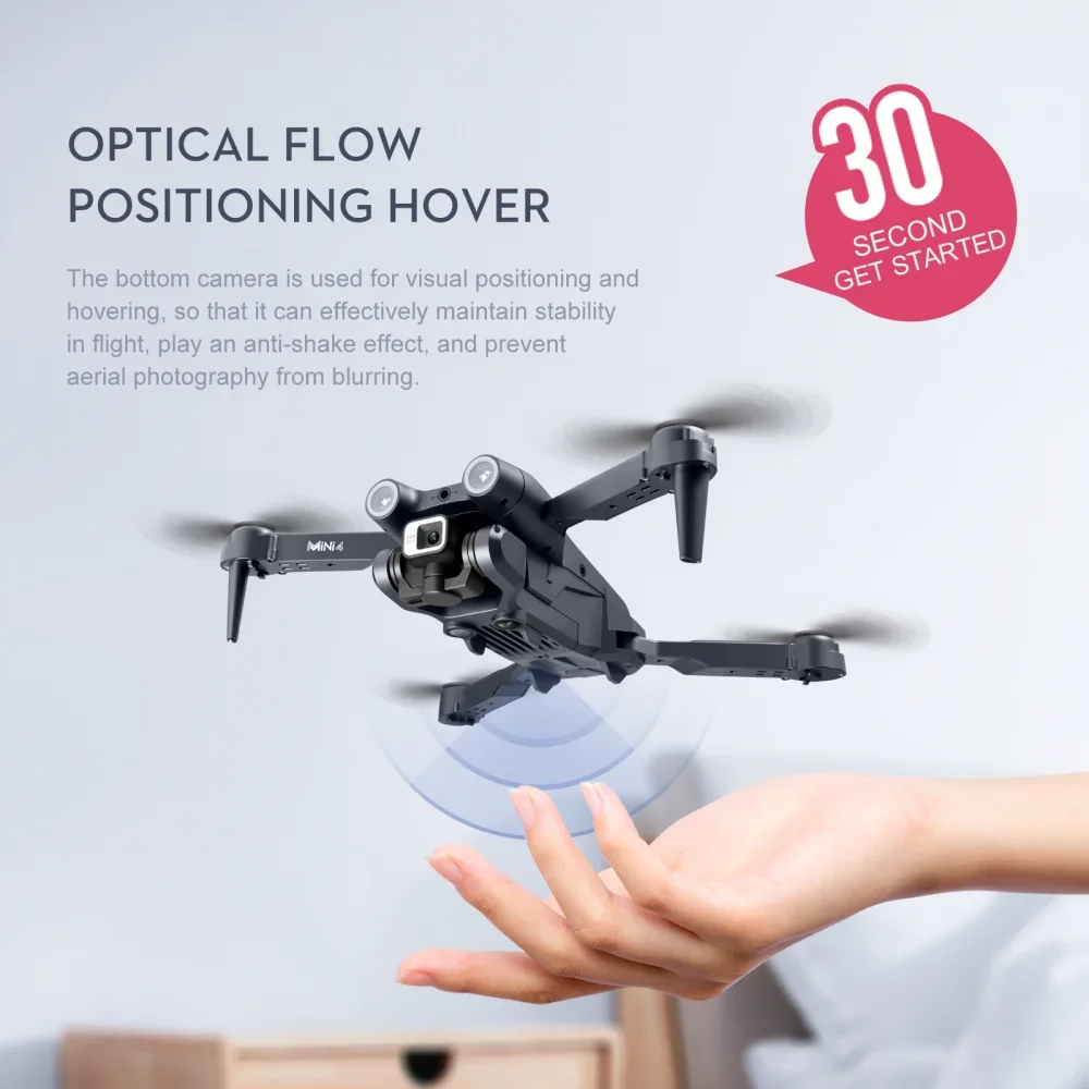 4K Camera RC Mini Drone Obstacle Avoidance Remote Control Quadcopter Aircraft Optical Flow Positioning Drone Toy Christmas Gifts
