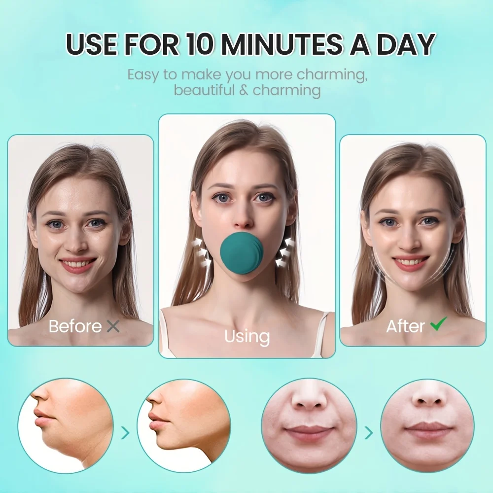 Portable Jaw Face Neck Toning Exerciser for Firm, and Tone Your Skin with V-Shaped Double Face Exerciser - Mouth Exercise