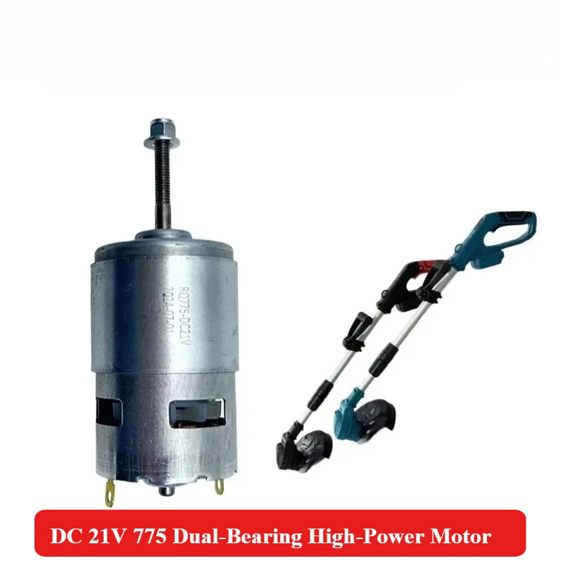 

21V 775 DC High-Power Electric Motor - Double Ball Bearing, 150W 10,000 RPM, for Lawn Mower DIY Tools