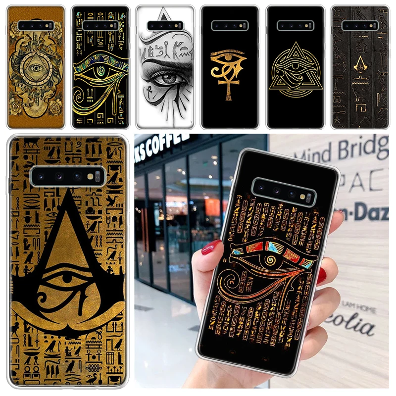 Sacred Eye of Horus Egypt Fresco Soft Phone Case for Samsung Galaxy S24 S23 S22 S21 Ultra S20 FE S10 Plus S10E S9 S8 + Fundas Co