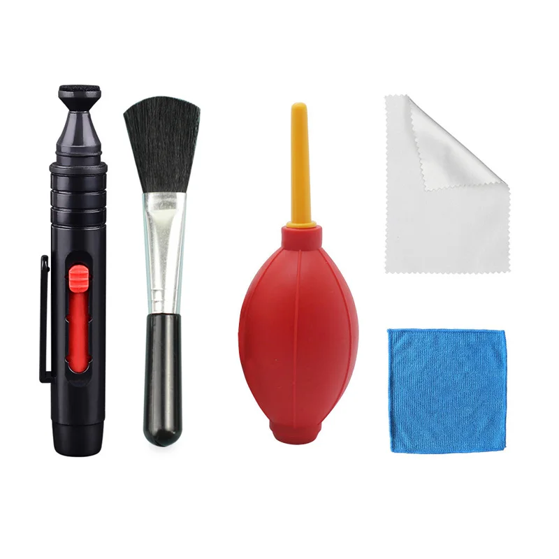 5-teiliges Kamera-Reinigungsset, Luftgebläse + Linsenbürsten + Reinigungsstift + Reinigungstuch für Kameraobjektive und Filter, Sensorbildschirm, LCD – Detail 1