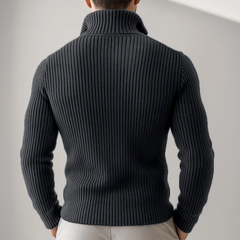 Vintage Solid Color Zip-up Mens Jackets Streetwear Fashion Ribbed Cardigan Tops Men Sports Training Long Sleeve Texture Jacket