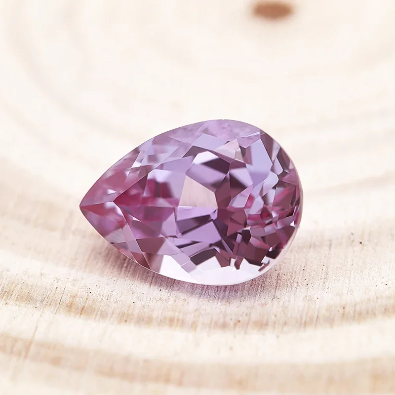 Lab Grown Alexandrite Stone Pear Shape Purple Color Charms Beads for Diy Jewelry Making Materials Selectable AGL Certificate