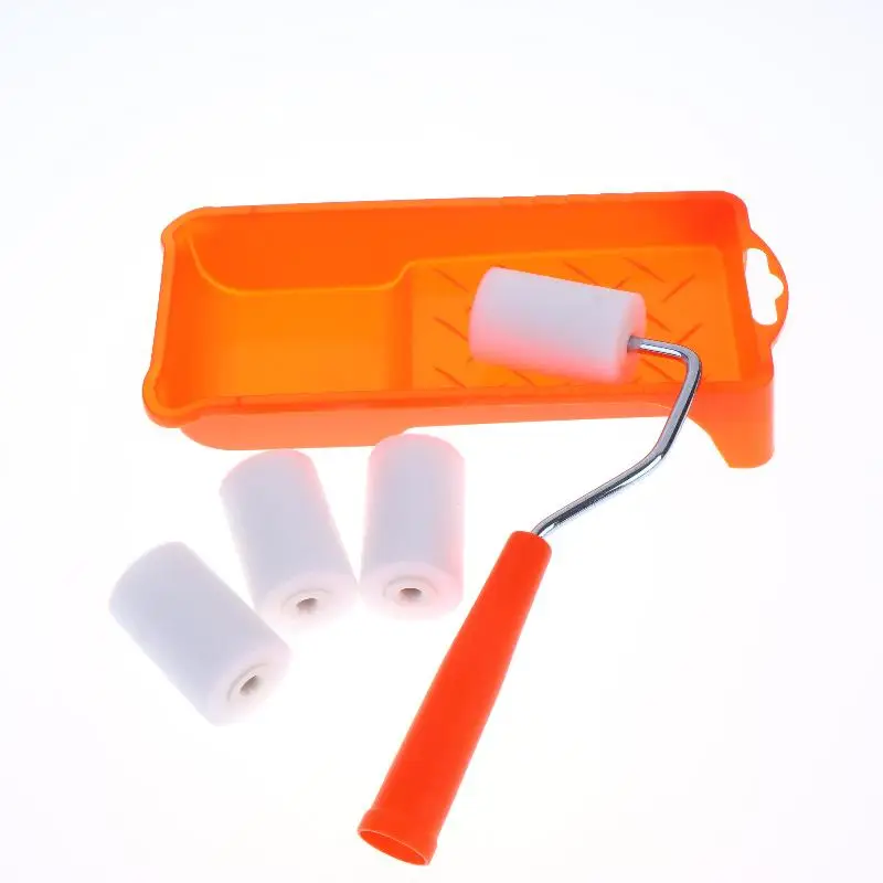 6Pcs 2 Inch Small Paint Roller Set with Foam Heads and Paint Tray Liner for DIY Home Wall Repairs and Decor