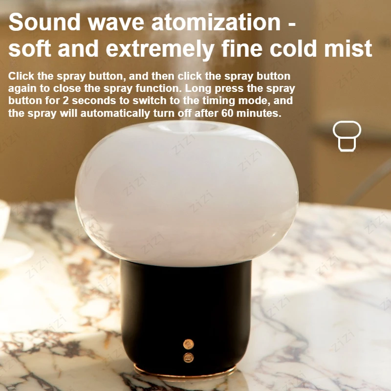 Mushroom Shaped Atmosphere Desk Lamp Aromatherapy Machine Simple Hydrating Humidification Aromatherapy Machine