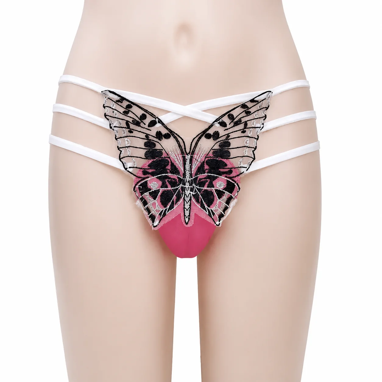 

Camel Toe Control Panty Gaff Tucking Panties Butterfly Embroidery Sheer Sissy Lingerie Crossdresser Transgender Drag Queen Brief