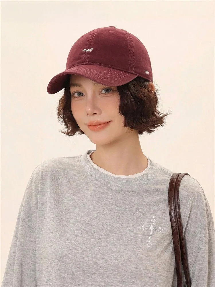 visvim-ennio-collaborative-edition-women's-cap-soft-top-sun-protection-red-duckbill-hat-fashionable-spring-accessory