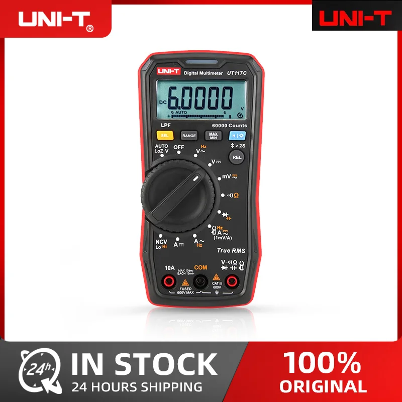 UNI-T UT117C Professional Digital Multimeter AC DC Voltmeter Ammeter True RMS Ohm Frequency Meter with Bluetooth for Electrician