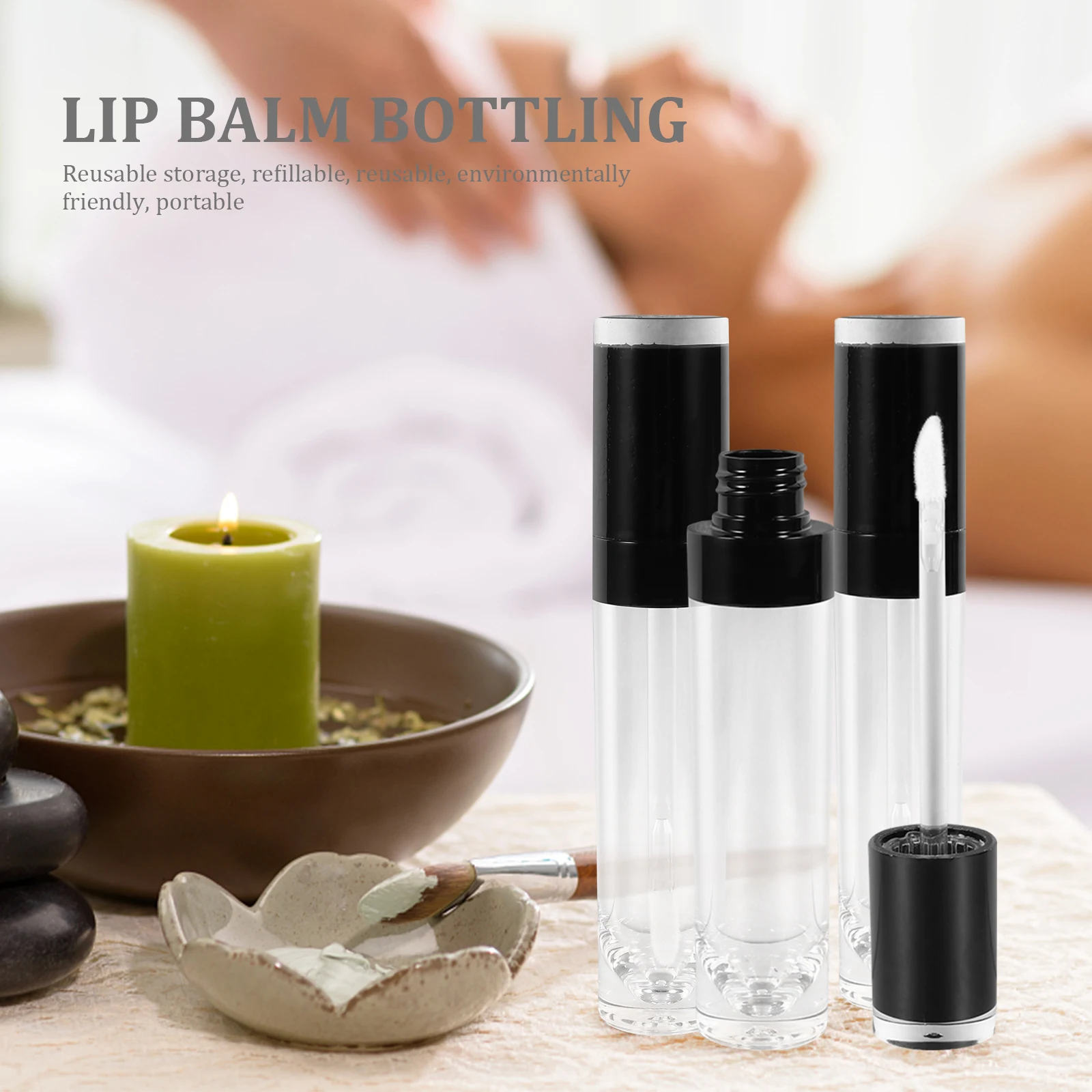 

4Pcs Lip Gloss Empty Tubes Mini Capacity Lightweight Plastic Portable Travel Makeup Small Lip Gloss Containers