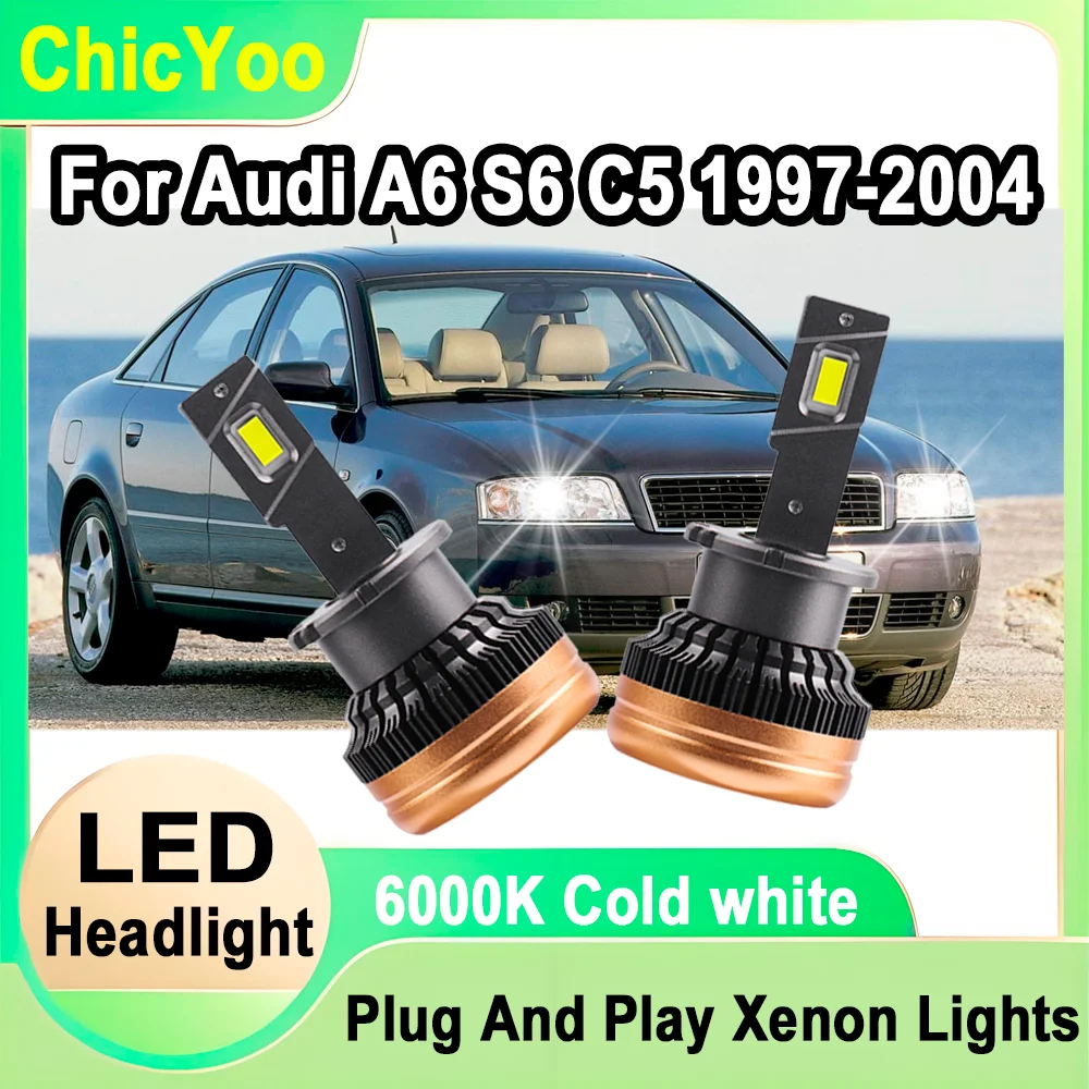 

2PCS High Power D2S Car HID Headlight Bulbs Auto HID Xenon Headlamps 6000K Super White 120W 12V 24V For Audi A6 S6 C5 1997-2004