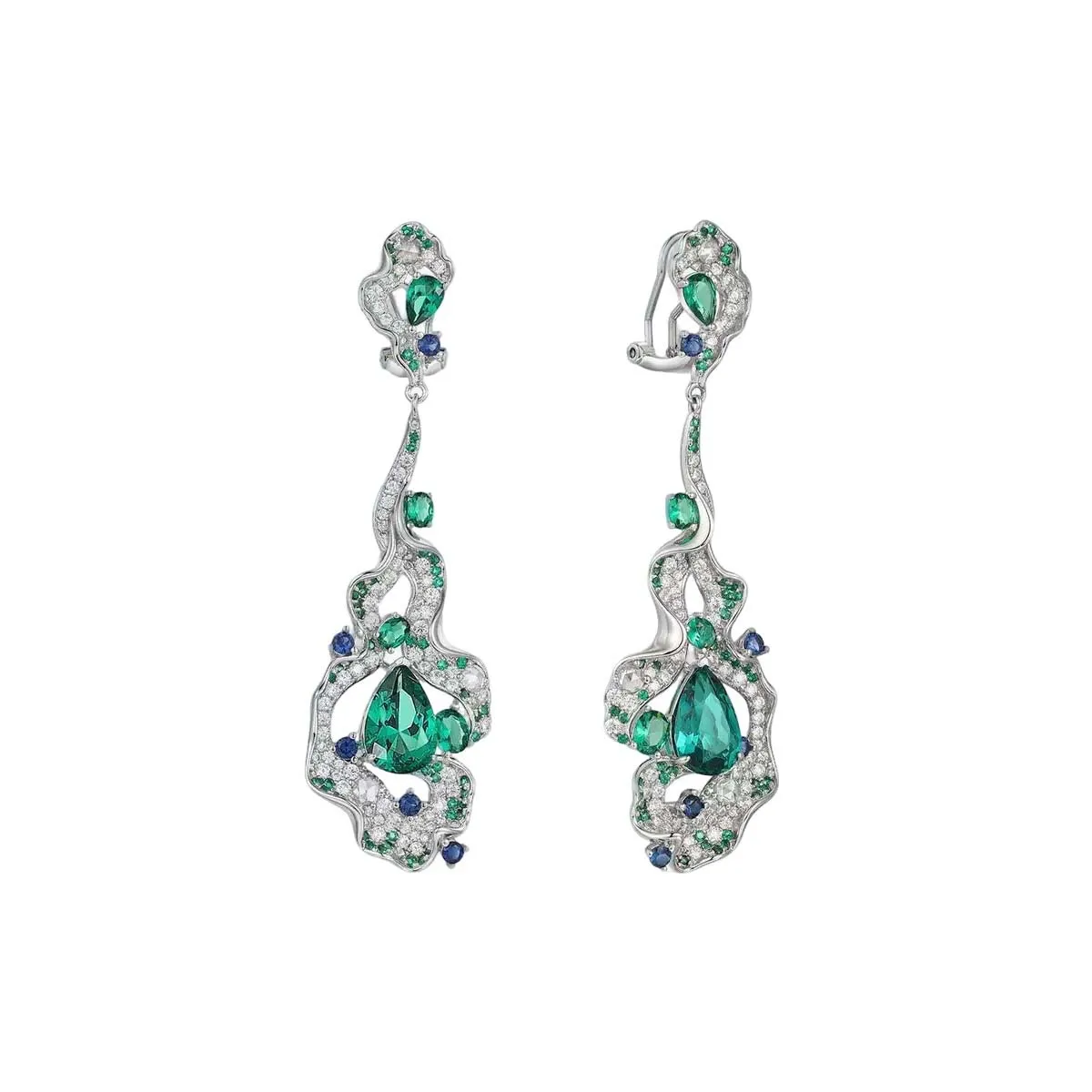 

New S925 Silver High Carbon Diamond Wood Sasuke Green Fashion Jewelry Light Luxury Versatile Girl Earrings Wedding Jewelry