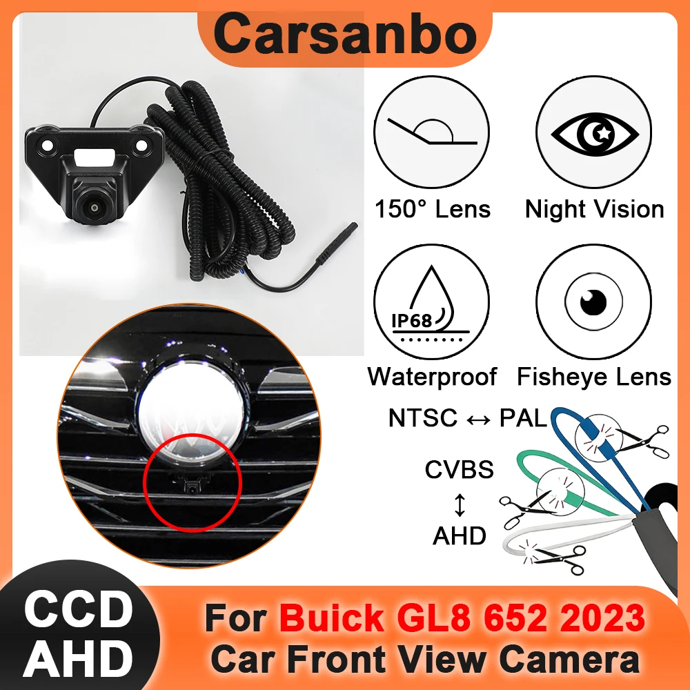 Carsanbo For Buick GL8 652 2023 CCD AHD Parking Front View Car Camera Night Vision 150° Fisheye Lens Waterproof Vehicle Camera