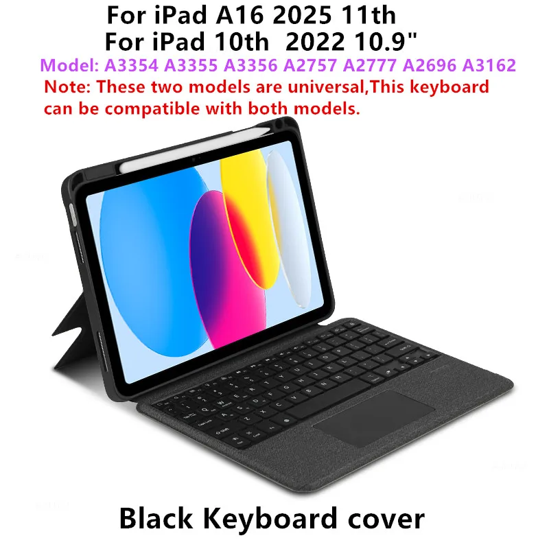 HUWEI Magische Tastaturhülle für iPad A16 11 Zoll 2025 iPad 11. Standabdeckung für neue iPad 11. 10. Generation A3354 A3355 A3356 Hülle 3