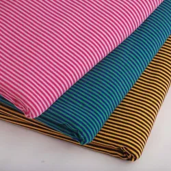 2mm colorful stripe 100% cotton knitting elastic fabric DIY sewing T-shirt leggings Clothing fabric width 50* 165cm  telas