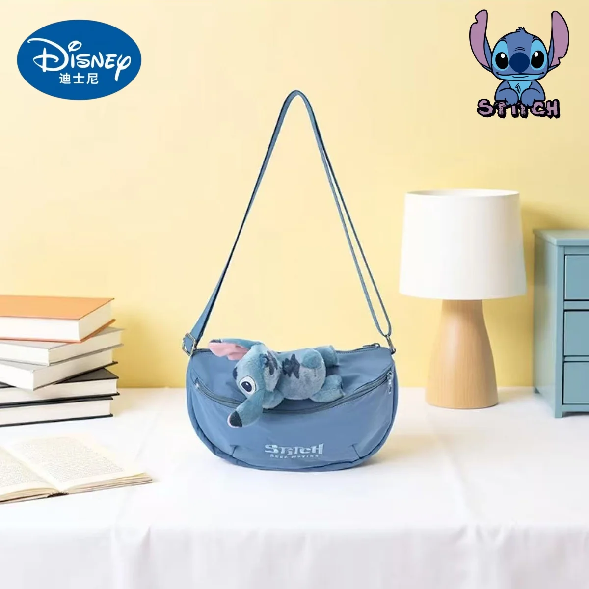 

Сумка через плечо Disney Kawaii Stitch большой вместимости, милая плюшевая повседневная сумка, подарок на день рождения, для путешествий и прогулок