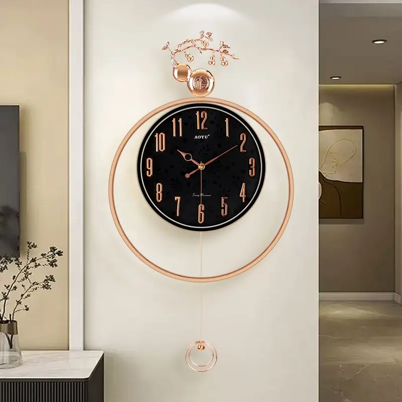 Modern, simple and new Chinese style home mute sweep second color art quartz clock