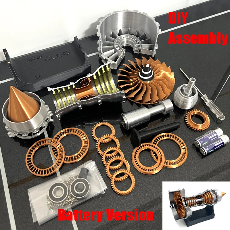 Exquisite DIY Turbofan Engine Model Kit Electric Speed ​​Regulating Turbofan Engine Model Toy Set Gift