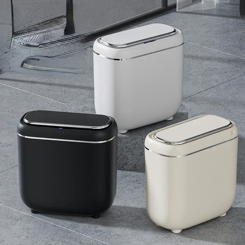 14L Smart Sensor trash can With Display Type-C Recharging Automatic Wastebin For Bathroom Kitchen Toilet Wastebasket Smart home