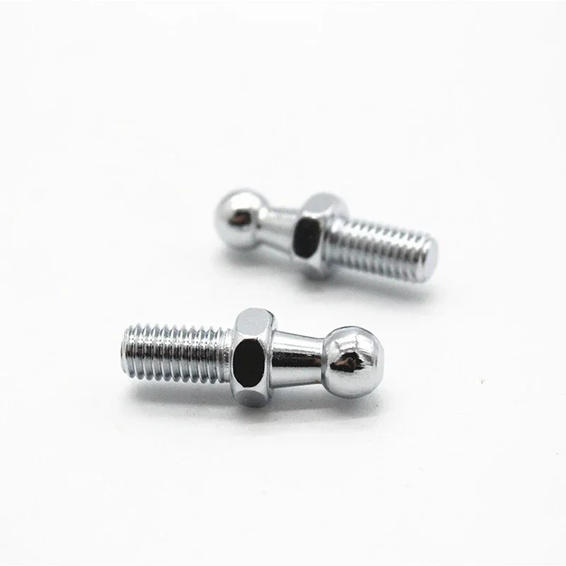 1Pair Car M6 Ball Stud Bolts 10mm Silver Universal for Gas Struts Ball Ended Bonnet Wheel Threaded Auto Replacement Parts