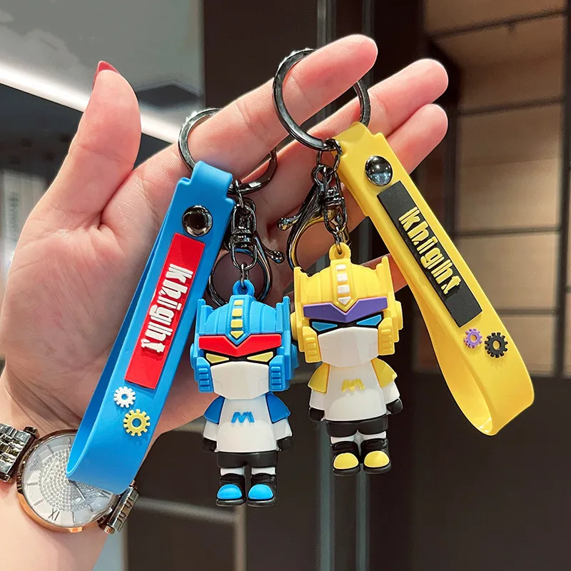 Cartoon Movie Robet Key Chains Silicone Transformer Prime Car Key Chain Kids Bag Pendant Keyring Friends Gift Keychain Charms