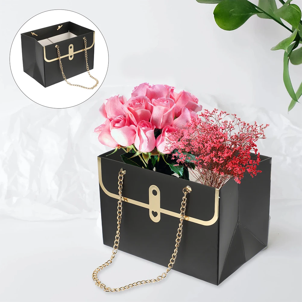 

5pcs Black for Bouquets Lightweight Durable Candy Bags Gift Storage Bouquet Packing Bag Pouch Packing Bag Party Favor Bags