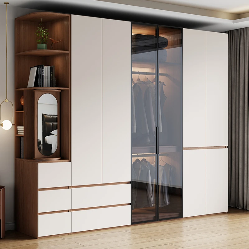

Exterior Cube Wardrobe Door Open Wooden Display Mirror Cabinets Wardrobe Cabinet Clothes Guarda Roupa Lounge Suite Furniture