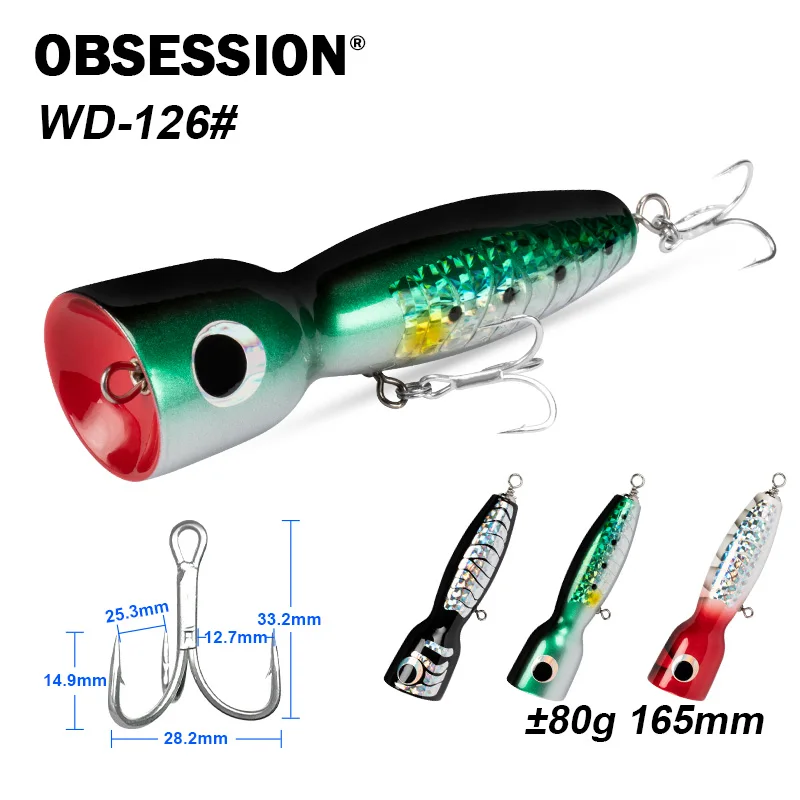 Popper Madera Obsession WD126 – Señuelo de Superficie para Lucio