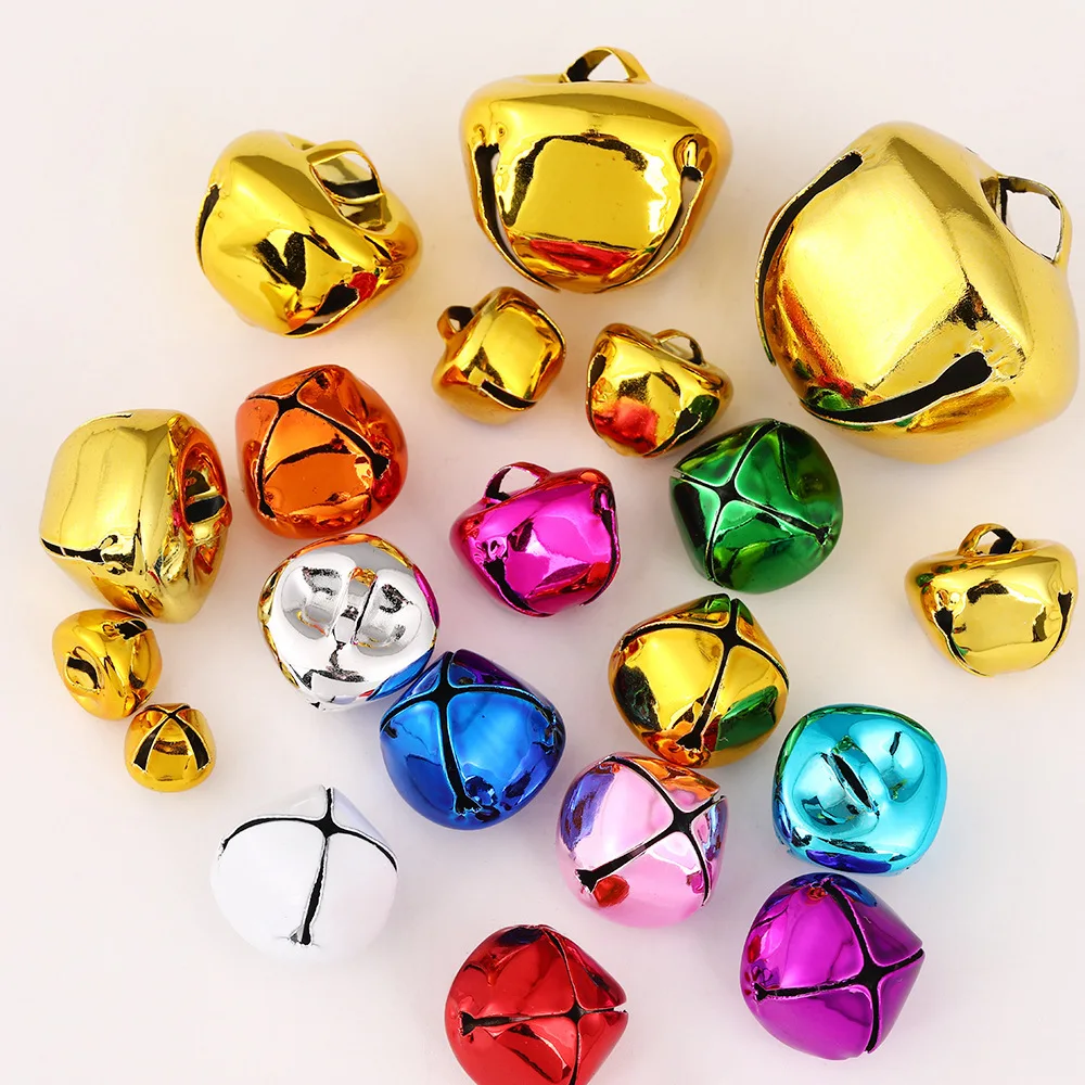 

Metal Cross Jingle Bells Colorful Wreath Christmas Jewelry Bell Gold and Silver Christmas Tree Ornaments