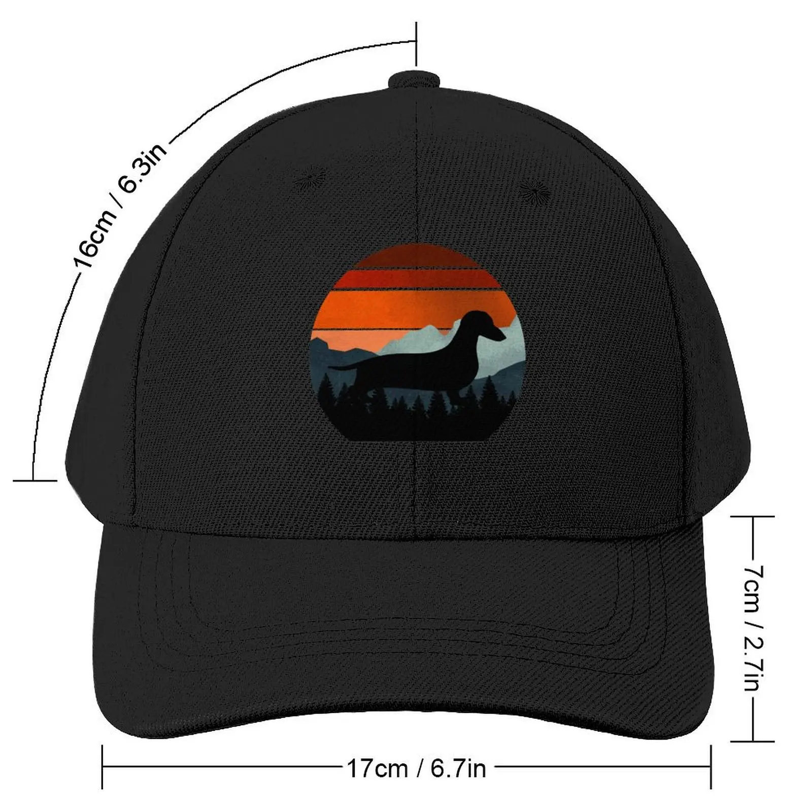 Cool Vintage Mountains Wilderness Dachshund Wiener Dog Gift Baseball Cap birthday Hat Baseball Cap Anime Women's 2024 Men's