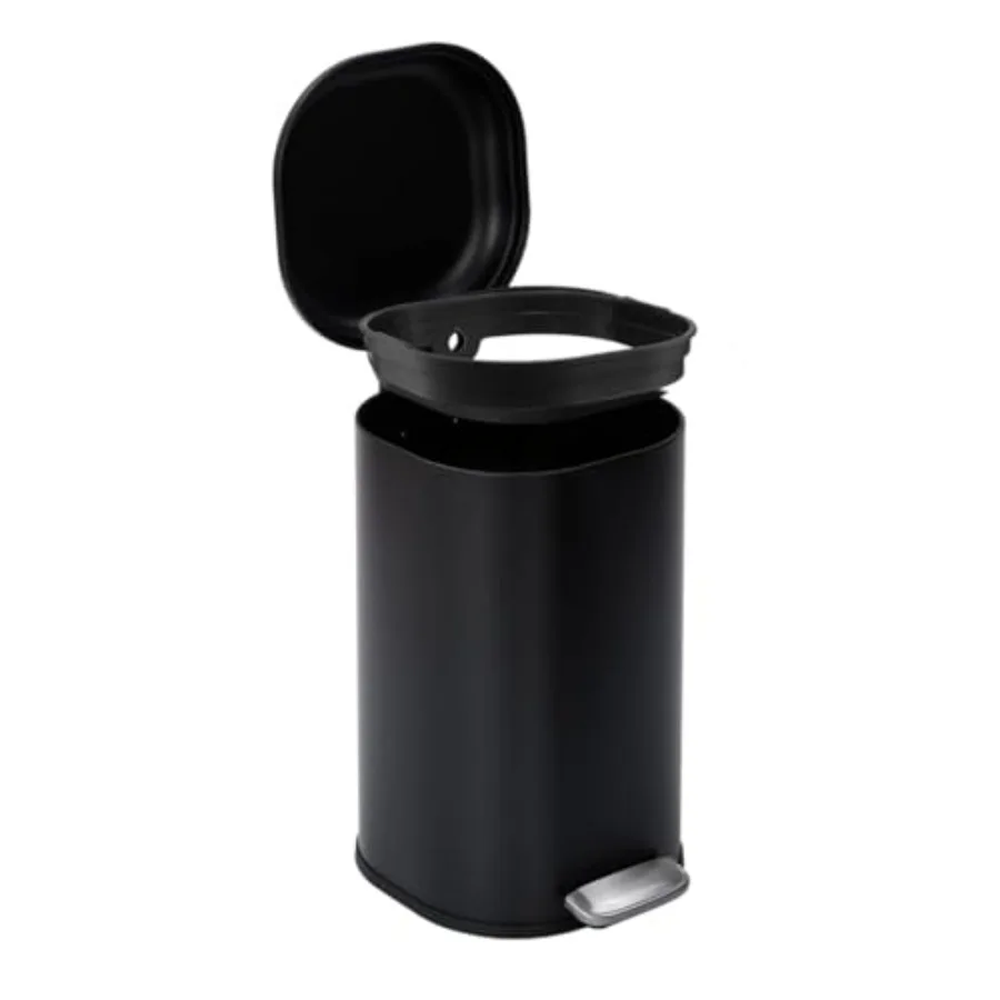 

8 Gallon Stainless Steel Square Step Trash Can with Foot Pedal Soft-Close Lid Space-Saving Design for Kitchen and Bathroom Mode