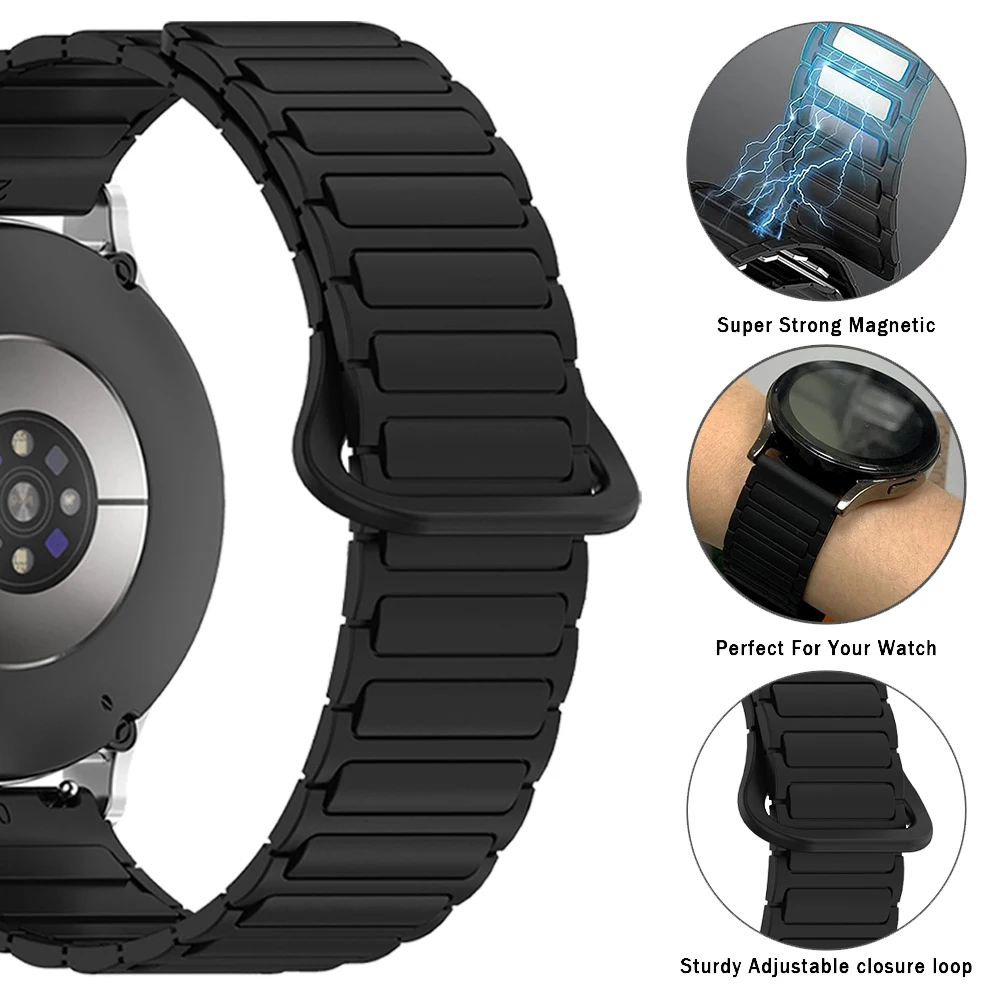 22mm Magnetic Silicone Loop Strap For SUUNTO9 Peak DLC/PRO 9/5 PEAK VERTICAL RUN OCEAN RACE S/2 Sport Replace Bracelet Watchband